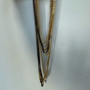 Elegant Gold and Black Chain Necklaces